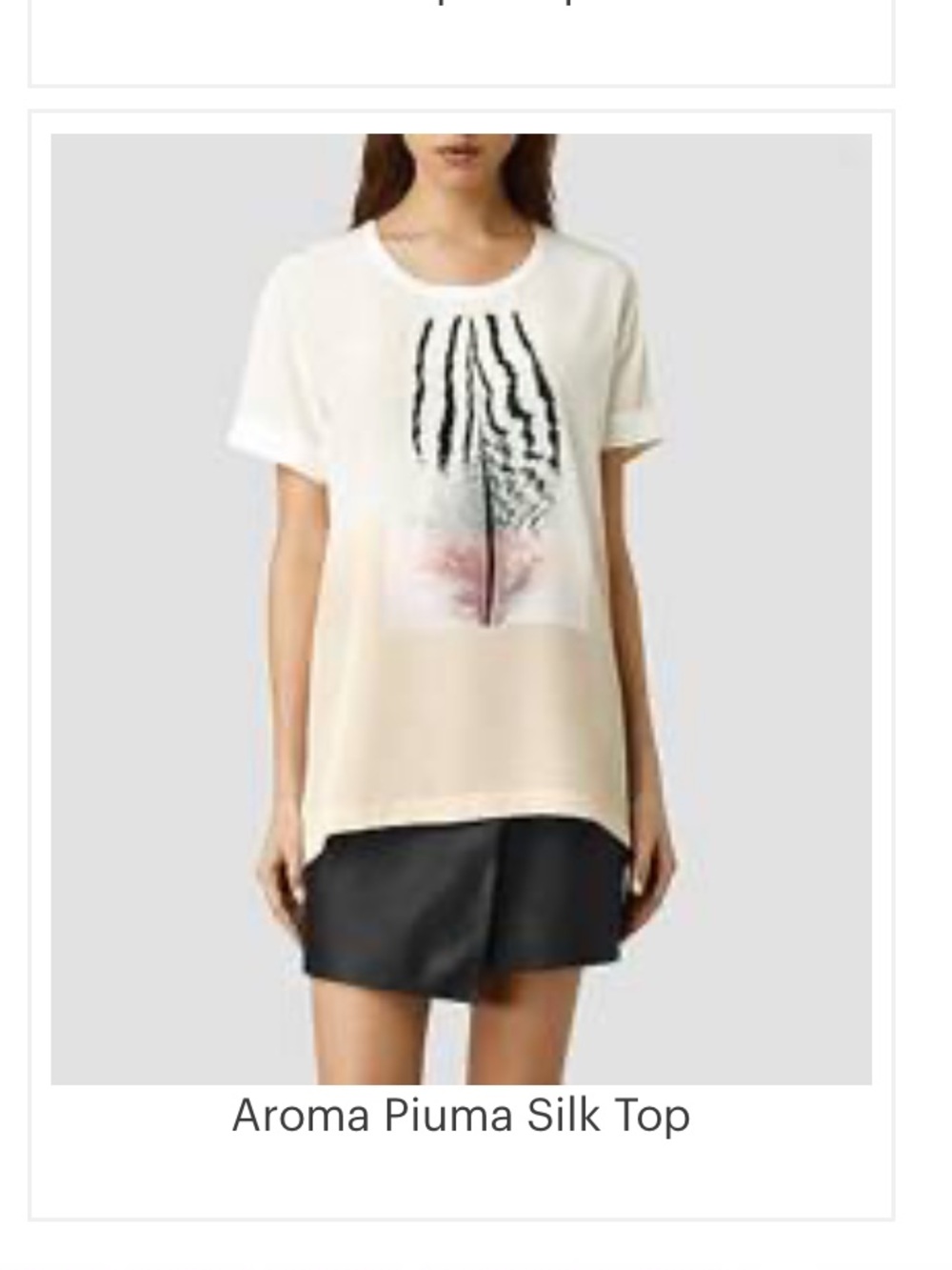 Allsaints Aroma Piuma Silk Top size 10 Abstract Print